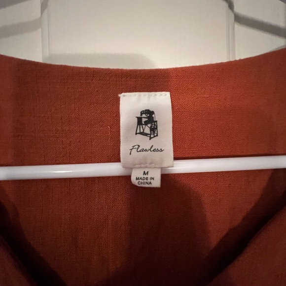 Orange linen crop top - Picture 3 of 4